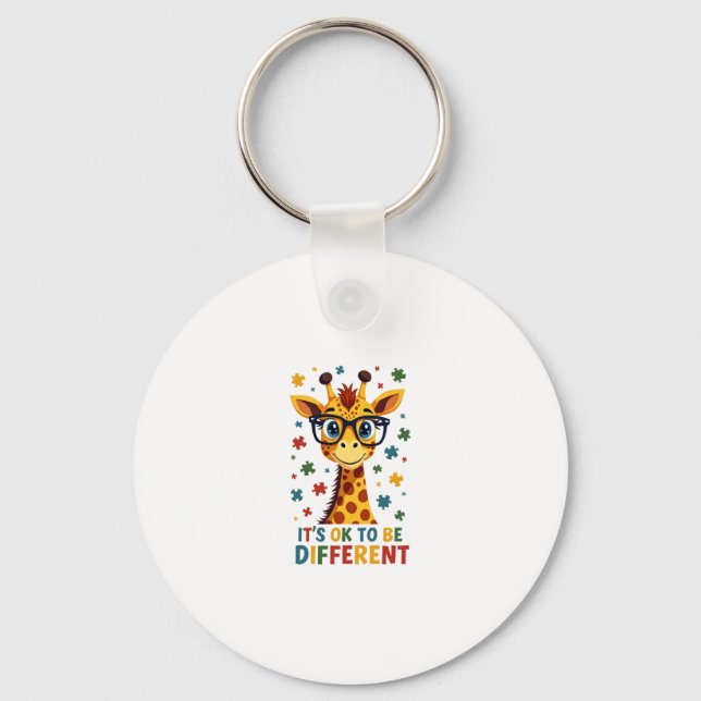 It's Ok To Be Different Giraffe Autism Awareness B Schlüsselanhänger (Vorderseite)