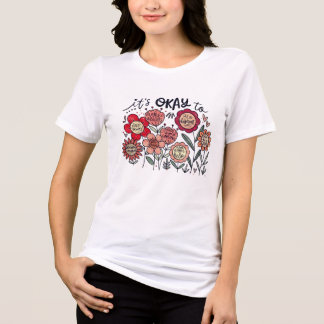 It's okay to boho Mental Health Awareness Floral  Tri-Blend Shirt