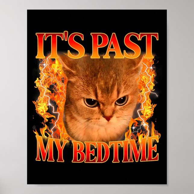 It's Past My Bedtime Funny Cat Meme Animals Humor  Poster (Vorne)