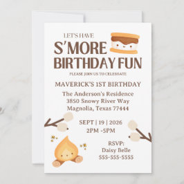 It's S'more Fun to Be One First Birthday  Einladung