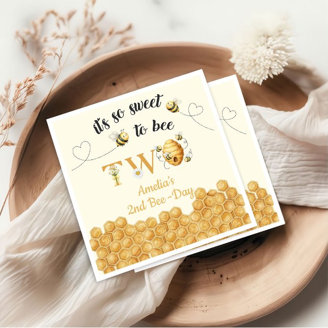 It's So Sweet To Bee 2nd Birthday Serviette (Von Creator hochgeladen)