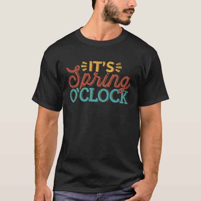 It's Spring o clock  meme Spring Time Retro Sarcas T-Shirt (Vorderseite)