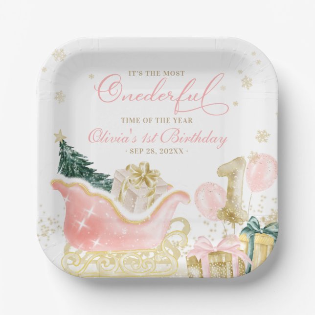 It's The Most Onederful Time of the Year Birthday Pappteller (Vorderseite)