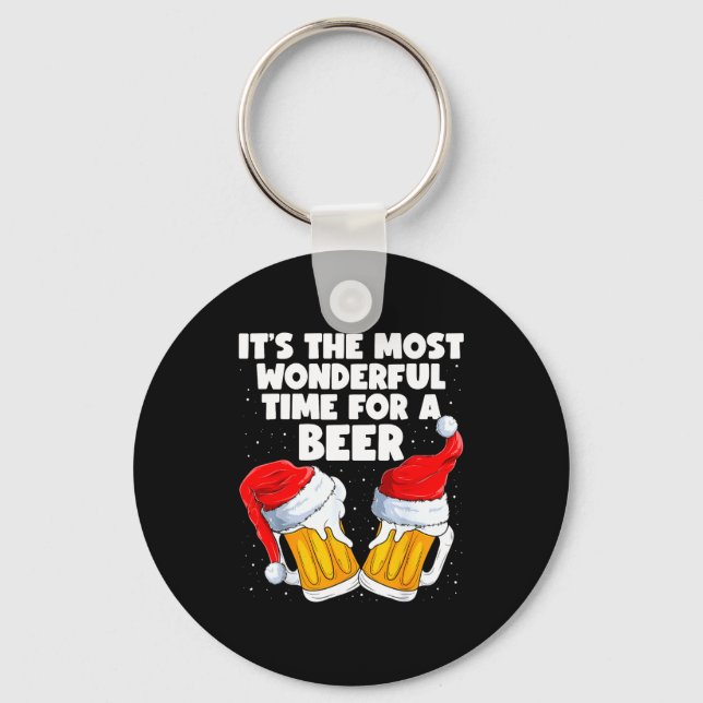 It's The Most Wonderful Time For A Beer Lover Chri Schlüsselanhänger (Vorderseite)