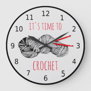 It's time for crochet with numbers große wanduhr