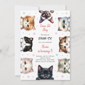 It's Time to Paw-ty Party Animals Kids Birthday Einladung