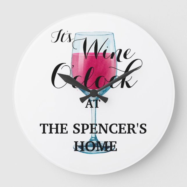 IT'S WINE O'CLOCK AT YOUR HOME GROßE WANDUHR (Vorderseite)