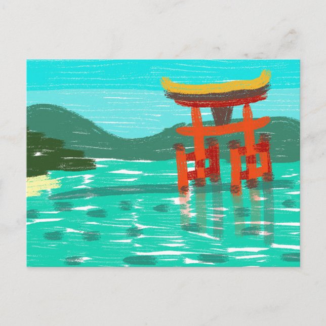 Itsukushima Shrine Postcard Feiertagspostkarte (Vorderseite)