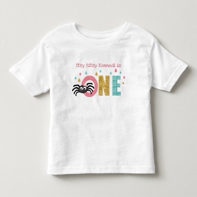 Itsy Bitsy Spider First Birthday Custom T-shirt (Vorderseite)
