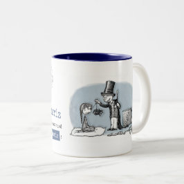Itsy bitsy Spinne. Itzi, bitzi araña. Zweifarbige Tasse