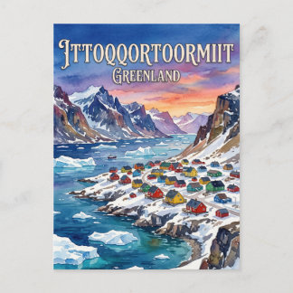 Ittoqqortoormiit Village Greenland Postkarte