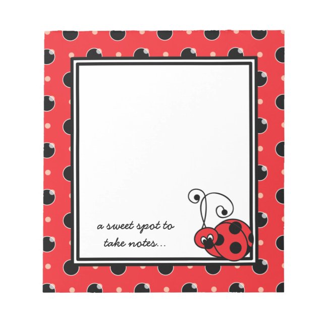 Itty Bitty Ladybug Notepad - Rot Notizblock (Vorderseite)