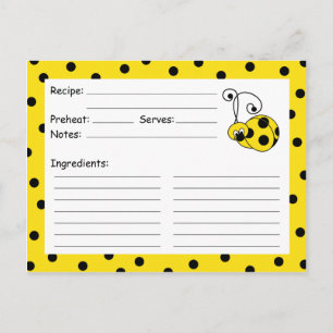 Itty Bitty Ladybug Yellow Recicard Postkarte