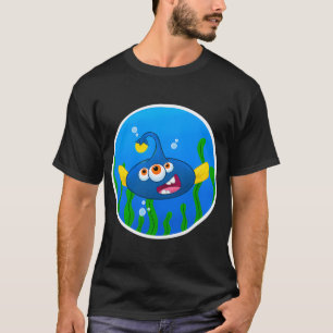 Itty Bitty Monsters - Blauer Angler-Typ T-Shirt
