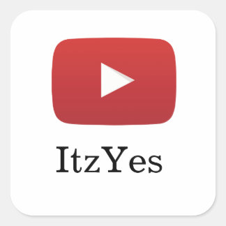 ItzYes YouTube-Aufkleber Quadratischer Aufkleber