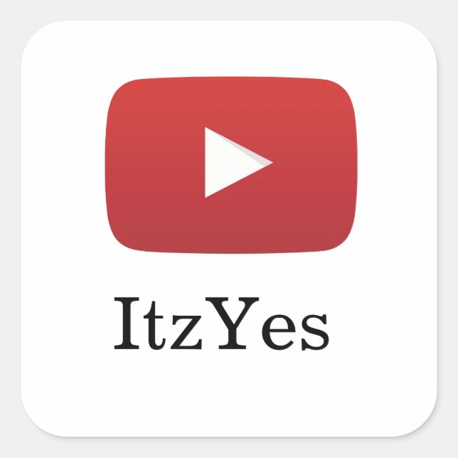 ItzYes YouTube-Aufkleber Quadratischer Aufkleber (Vorderseite)