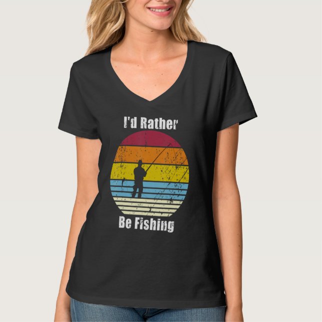 Iu2019d Rather Be Fishing Distressed T-Shirt (Vorderseite)