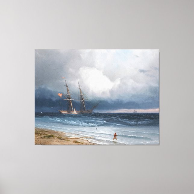 Ivan Konstantinovich Aivazovsky - Ship by Sea Leinwanddruck (Vorderseite)