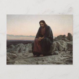 Ivan Kramskoy - Christus in der Wildnis Postkarte