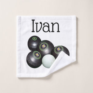 Ivan Name mit Rasenschalen Design, Handtuch Waschlappen