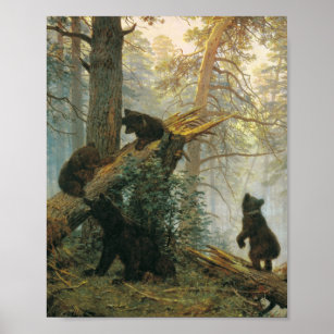Ivan Shishkin - Morgen in einem Kiefernwald (1889) Poster