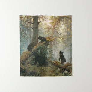 Ivan Shishkin - Morgen in einem Kiefernwald (1889) Wandteppich