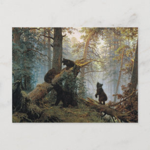 Ivan Shishkin Morgens in einem Kiefernwald Postkarte