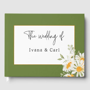 IVANA Elegante Blume Hochzeit Gelb und Weiß Gästebuch
