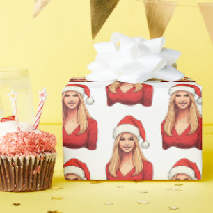 Ivanka Trump mit dem Weihnachtsmann hat frohe Weih Geschenkpapier