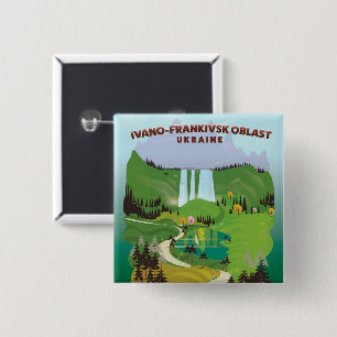Ivano-Frankivsk Oblast Ukraine Reiseplakat Button