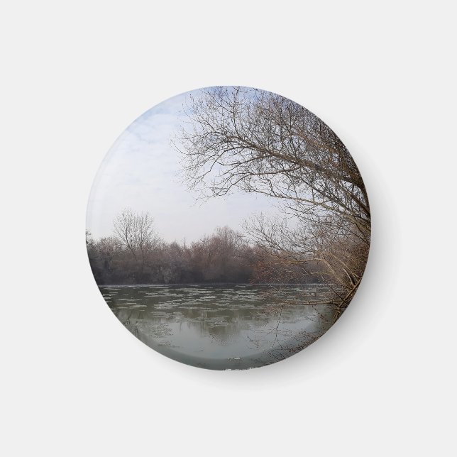 Ive Flussseite im Winter Magnet (Vorne)