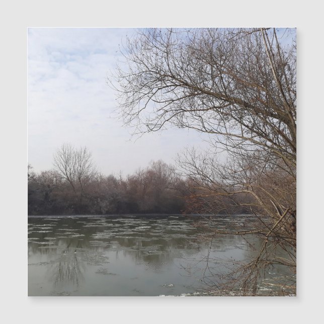 Ive Flussseite im Winter Magnetkarte (Vorderseite)