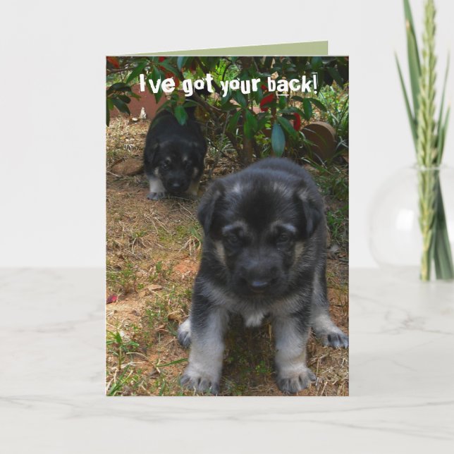 Ive got your back! German Shepherd Puppy Greeting Karte (Vorderseite)