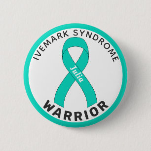 Ivemark Syndrom Warrior Ribbon White Button