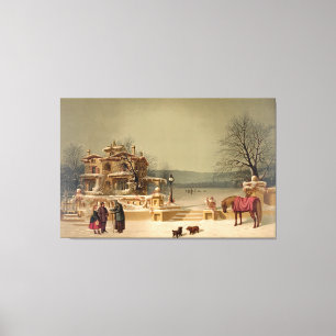 Ives "Scène d'hiver américain" Toile