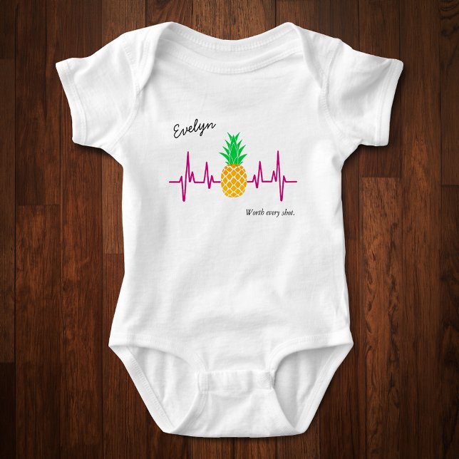 IVF Baby Pineapple Heartbeat with Name v2 Strampler (Von Creator hochgeladen)