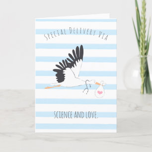 IVF Baby Stork Special Delivery Grußkarte Dankeskarte