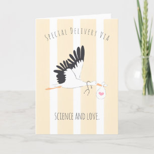 IVF Baby Stork Special Delivery Grußkarte Dankeskarte