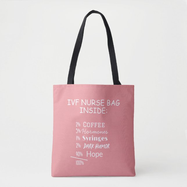 IVF Nurse Fertility Worrier Funny Tote Bag Tasche (Vorderseite)