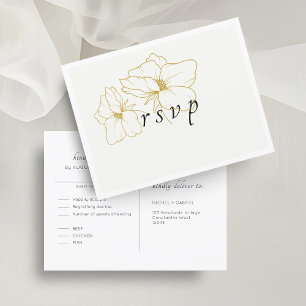 ivoire + blanc Carte postale RSVP Chic Floral We