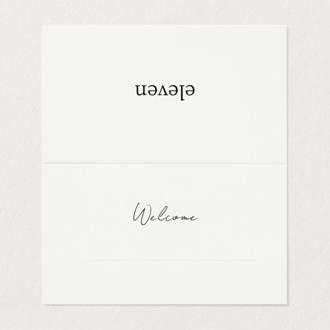 Ivoire | Carte pliée à Mariage à trait minimal chi (Outside Unfolded)