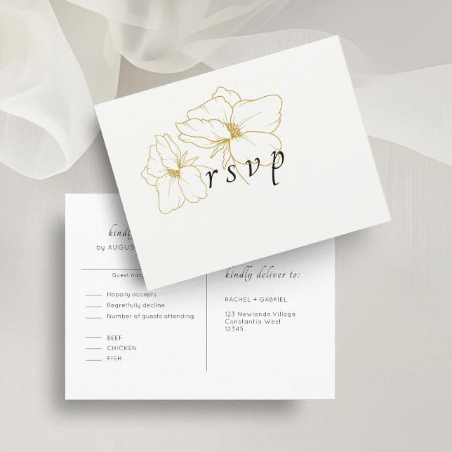 Ivoire | Carte postale RSVP Chic Floral Wedal (Créateur téléchargé)