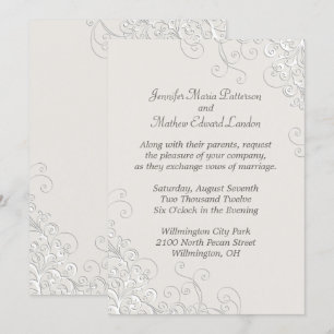 Ivoire chic et Faire-part de mariage classique bla