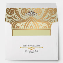 Ivoire Élégant Art Déco Diamant Or Mariage