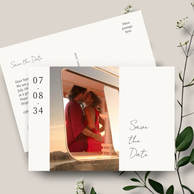 Ivoire | Photo Mariage chic Enregistrer la carte p (Créateur téléchargé)