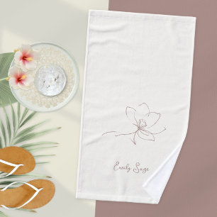 Ivoire Rose Poussiéreuse Art Botanique Ligne Minim