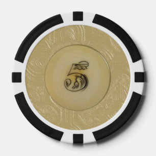 Ivoire vintage de regard 5 jetons de poker