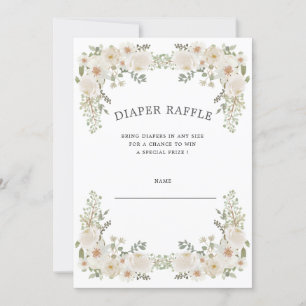 Ivoires floral diaper tombole billet invitation