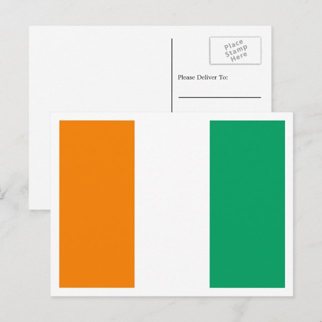 ivorische Flagge, Flagge von Côte d'Ivoire Postkarte (Vorne/Hinten)