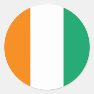 ivorische Flagge, Flagge von Côte d'Ivoire Runder Aufkleber